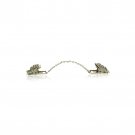 Sterling Silver Tallit Clips with Large Hamsa and Scrolling Lines