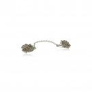 Sterling Silver Tallit Clips with Small Hamsa and Scrolling Lines