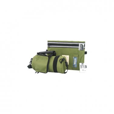 25 Centimeter Olive Green Tefillin Case with Tallit Bag, Mirror, Comb & Compass