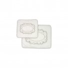 28x35cm White Tallit and Tefillin Bag Set with Floral Pattern, Oval and Diamonds