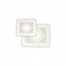 28x35cm White Tefillin and Tallit Bag Set with Diamond Shape and Floral Pattern
