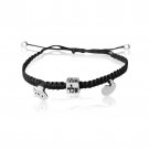 Braided Black Bracelet with Kabbalah Charms