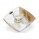 Glass Mayim Achronim Set with Neutral Flower Theme