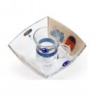 Glass Mayim Achronim Set with Jerusalem Theme