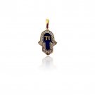 Silver Hamsa with Diamond Outline and Chai Engraving Pendant