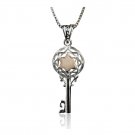 Silver Key and Star of David Pendant and Chain