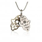 Double Hamsa Gold Pendant with Star of David and Psalms Text