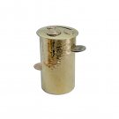 Brass Tzedakah Box with Hammered Pattern and Horizontal Israeli Coins