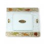 Glass Matzo Plate with Double Flower Motif