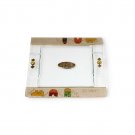 Glass Matzo Plate with Jerusalem Inspired Design