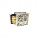 Sterling Silver Plated Match Box Holder with Noah’s Ark Depiction