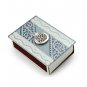 Glass Matchbox for Shabbat with Blue and White Motif