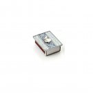 Glass Matchbox for Shabbat with White and Blue Motif