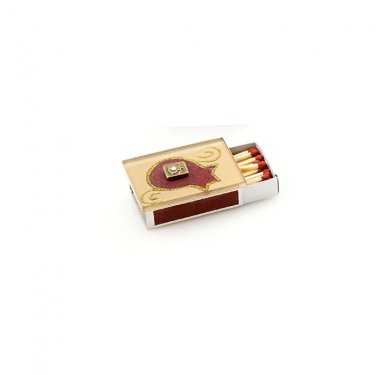 Glass Matchbox for Shabbat with Red Pomegranate
