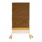 Brown Embroidered Runner with Gold Lines, Dots, Swirls and Tulips