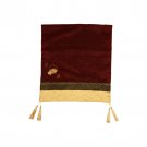 Red Embroidered Runner with Pomegranate, Tassels and Lines