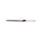 Challah Knife for Shabbat with Red Detail and Translucent Handle
