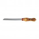 Challah Knife in Brown and Gold with Lichvod Shabbat