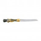 Challah Knife with 24k Gold Plated Handle in Blue