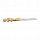 Challah Knife with 24k Gold Plated Handle in Ivory
