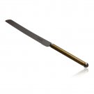 Challah Knife with Stainless Steel Blade and Gold Handle and Hebrew Blessing