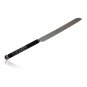 Shabbat Challah Knife with Black Handle and Jerusalem Cityscape
