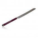 Challah Knife with Purple Handle and Jerusalem Motif for Shabbat