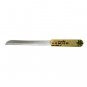 Tan Ceramic and Stainless Steel Challah Knife with Hebrew Text and Flower