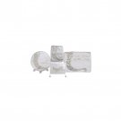 White Matzah Cover Set with Embroidered Floral Pattern and Hebrew Text