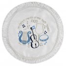 Musical Instruments and Hebrew Matzah Cover in Blue and Black