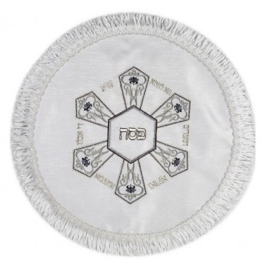 Circular Black and Grey Hexagon Designed Matzah Cover