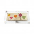 Glass Challah Board with Fun Flower Illustration