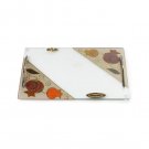 Glass Challah Board with Paisley Pomegranate Motif