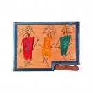 Wood Challah Board with Illustrated Characters Design