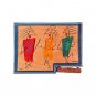 Wood Challah Board with Illustrated Characters Design