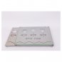 Glass and Stainless Steel Challah Board with Salt Bowl and Large Floral Pattern