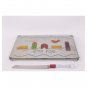 Glass and Stainless Steel Challah Board with Jerusalem Depiction and Hebrew Text