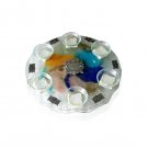 Round Glass Seder Plate Set with Plaques, Swirl and Stone Panels