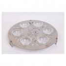 Stainless Steel Seder Plate with Cutout Hebrew Text and Floral Pattern
