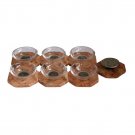 Stone Seder Plate with Octagonal Honeycomb Pieces and Glass Bowls