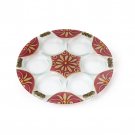 Glass Passover Seder Plate with Red and Gold Motif