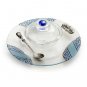 Charoset Dish with Spoon and White and Blue Motif
