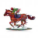 Multi Colored Jockey on Horse Sculpture by David Gerstein