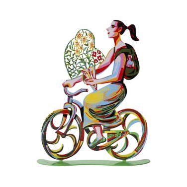 David Gerstein Flower Girl Bike Rider Sculpture