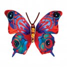 David Gerstein Metal Mira Butterfly with Modern Red and Blue Lines and Dots