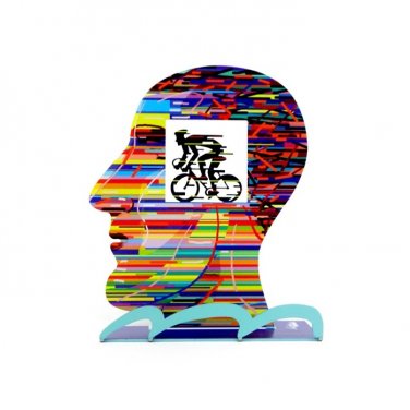 David Gerstein Armstrong Cyclist Head Sculpture
