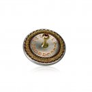 Ester Shahaf Pewter Dreidel with Orange Hebrew Text and Chain Accents