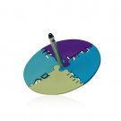 Aluminum Dreidel with Cut-Out Hebrew Text and Round Puzzle Pattern
