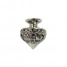 Sterling Silver Round Jerusalem Dreidel with Stone Design