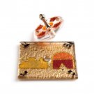Acrylic Hanukkah Dreidel with Orange Jerusalem Motif
